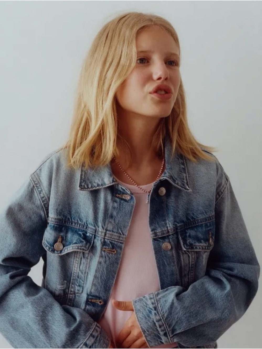 Zara  Original Kids Classic Trucker Style Denim Jacket Unisex SZ 10